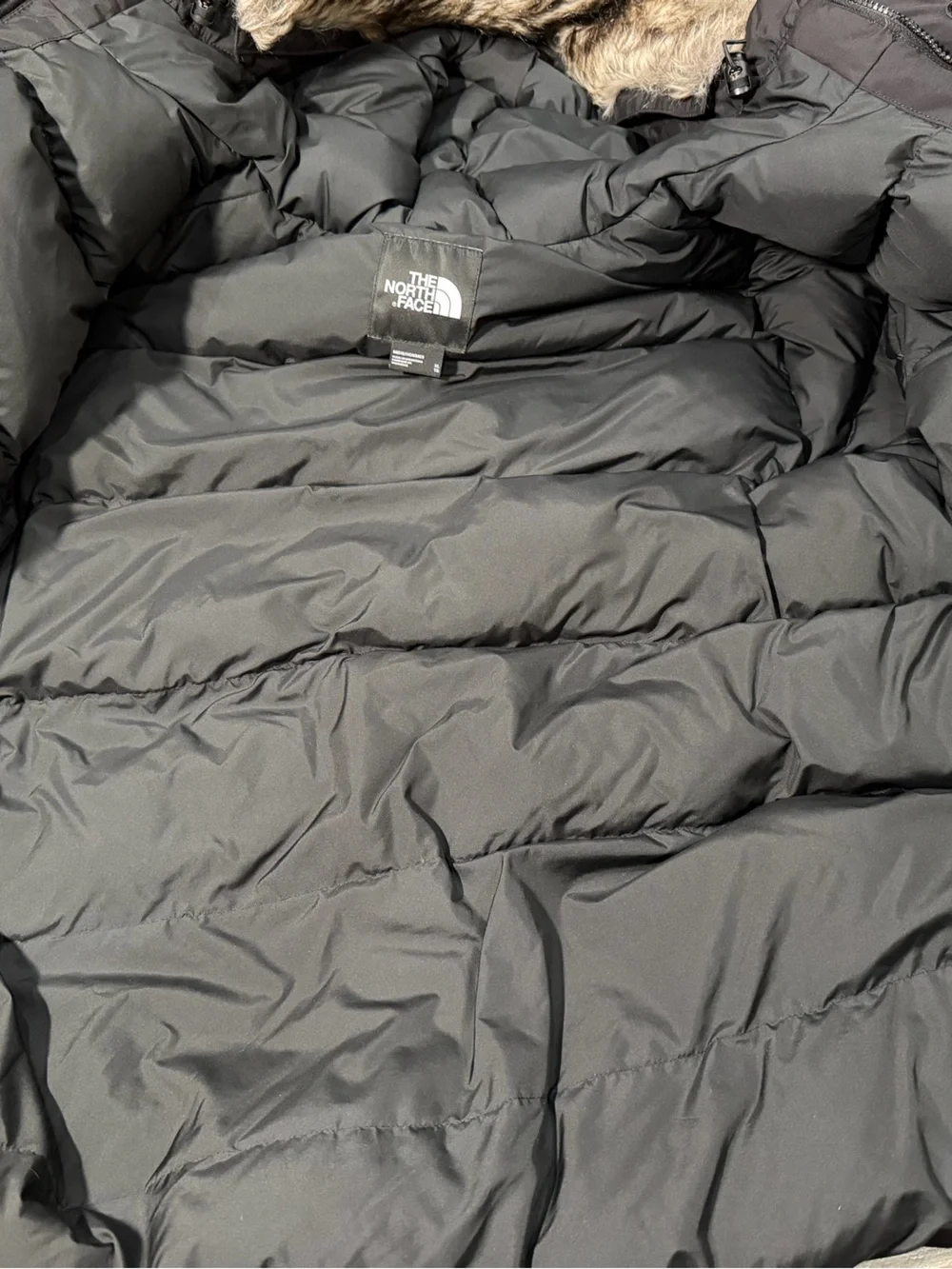 The North Face McMurdo Parka Coat Mens XL Black Down 600 DryVent Hooded Dryvent